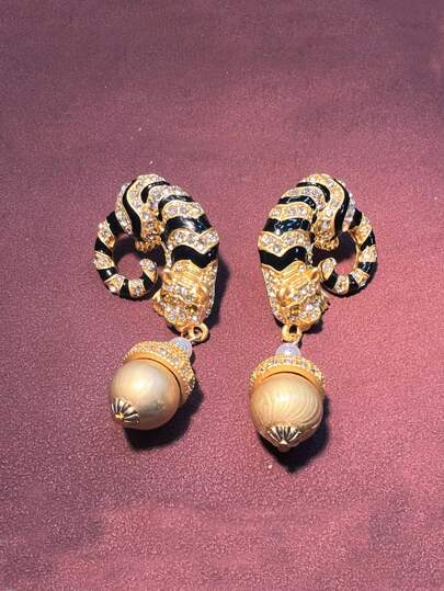 Acessório de Joalheria Fashionable com Design de Tigre, Exquisito, Estiloso e Interessante, Adequado para Festa, Uso Diário, Vestido de Celebração e Presente para Mulheres