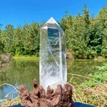 1pc Clear Quartz Crystal Tower - Hand-Polished Wand Point For Energy Balancing, Reiki & Home Decor | Perfect Gift For Christmas, Halloween, Thanksgiving, DIY Crafts, Jewelry Patterns