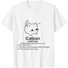 Cat Ion Chemistry Cute Pun T Shirt T-Shirt.Jpg - White - View 1