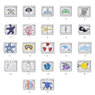 1pc DIY Stainless Steel Bracelet Components, Ocean Animal Cubic Series, Fashion Accessories For Men And Women