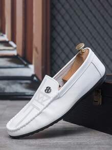 Giày lười công sở thường ngày cho nam, giày lười rỗng thoáng khí thời trang - trắng - Xem 3