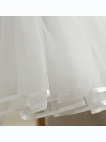 1pc Polyester Mini Lolita Petticoat Skirt, 35cm, Daily Soft Mesh 3-Layers Underskirt, Suitable For All Seasons