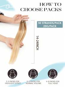 Estensioni per capelli umani 8D Micro Link, estensioni per capelli umani con perline micro, capelli umani lisci dal marrone caramello al biondo 613, 50 ciocche, con anelli nano invisibili e perline in silicone mini, estensioni per capelli microlink