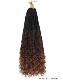 6袋奧姆布雷編織盒子辮頭,帶有捲曲的結束,預綁織合成髮辮,適用於女性 - 彩色 - 查看 12