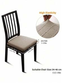100% Waterproof Dining Chair Seat Cover, Geometric Pattern Chair Slipcover,  Jacquard Cover For Chairs Coffee, 1pc