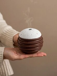 1 Peça Queimador de Incenso Esférico de Resina Manual, Preto, Chocolate, Cor de Café, Estilo Minimalista Moderno, Oriente Médio, Suporte de Incenso Árabe, Decoração Doméstica para Quarto, Sala de Estar, Escritório, Hotel, Festival