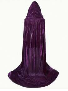 1 pièce Cape à capuchon en tissu de velours unisexe pour fête et représentation, idéale pour différents festivals, costume de cosplay d'Halloween, diable, vampire, déguisement, accessoire de costume de festival