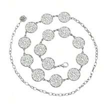 1pc Minimalist Waist Belt For Women, Versatile Fashion Waist Chain With Small Hollow Metal Circle Decor, Suitable For Dresses, Summer Summer, School Fall, Autumn, Halloween - Silver - View 15