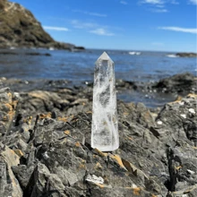 1pc Clear Quartz Crystal Tower - Hand-Polished Wand Point For Energy Balancing, Reiki & Home Decor | Perfect Gift For Christmas, Halloween, Thanksgiving, DIY Crafts, Jewelry Patterns