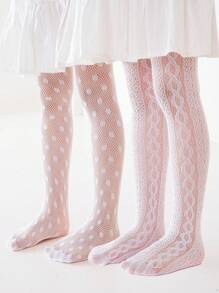 2 piezas Mallas de encaje blanco de estilo Lolita para niñas, versátil