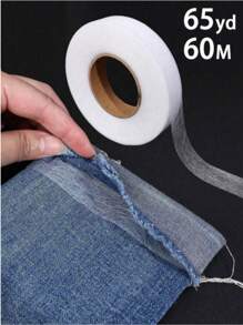 熨烫卷边胶带，强力粘合剂，可清洗，热熔胶带，双面粘合衬 DIY 服装熨烫双面粘合衬 热熔胶网膜轻质粘合衬 - 白色 - 查看 2