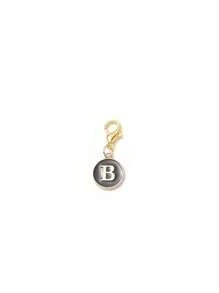 1pc Black-Color A-Z Letter Keychain, Suitable For Bag Pendant, Backpack Decor, Car Hanging Accessory, Daily Gift For Women