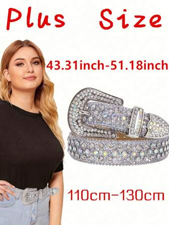 1pc Sparkling Rhinestone Belt For Plus Size Women&Men - Perfect For Western Cowgirl And Cowboy Outfits, Dresses, And Jeans,Y2K Style Summer, School