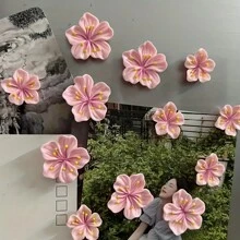 12pcs Peach Blossom Fridge Magnets, Cute Flower Decor Magnetic Stickers, Personalized Refrigerator Magnets, Suitable For Kitchen, Office, Whiteboard, Storage Cabinet, Dishwasher, Kitchen Decor, Home Decor, Holiday Gift For Friends, Party Favor