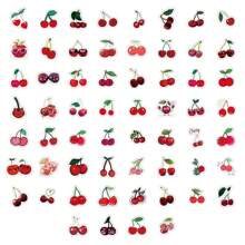 60 calcomanías con diseño de cerezas de dibujos animados. Ideal para regalos, bolsas, cartas, decorar laptops, tazas, útiles escolares, vuelta al colegio - Multicolor - Ver 5