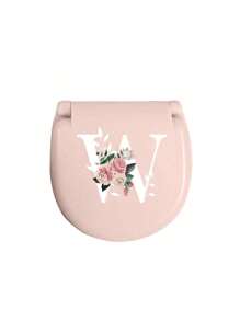 1pc Pink Sewing Tool Box With Pink Floral White Letters A-Z, Perfect Gift For Beginners Sewing: 1 Portable Mini Sewing Set - Foldable, Diy Sewing Supplies And Accessories, Suitable For Travelers And Emergency Clothing Fixators, Mini Needle Box Portable Small Needle Bag Sewing Tool Combination Set Hotel Supplies