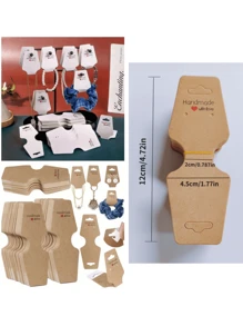 50pcs/100pcs Sturdy Bracelet Necklace Display Holder Cards Self-Adhesive Jewelry Packaging Cards For Keychain Earrings Headbands And Suspenders Practical Convenient Small Businesses Supplies,Christmas Valentine Day