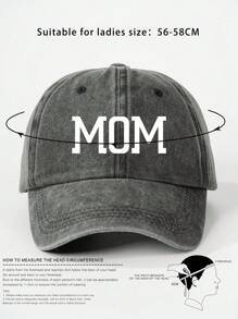 2 件装 DAD+MOM 印花复古棒球帽，时尚爸爸妈妈帽子，可调节尺寸，男女通用户外日常穿着，节日礼物 - A - 查看 5