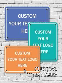 1Pc Custom Metal Sign With Personalized Text & Logo – Premium Weatherproof Aluminum, Multiple Color Options, Horizontal/Vertical Orientation, Unique Holiday Gift Idea For Christmas, New Year, Thanksgiving, Father's Day, Mother's Day – Perfect For Home, Office, Business, Or Outdoor Decor, Customizable For Any Occasion