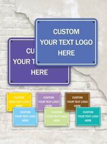 1Pc Custom Metal Sign With Personalized Text & Logo – Premium Weatherproof Aluminum, Multiple Color Options, Horizontal/Vertical Orientation, Unique Holiday Gift Idea For Christmas, New Year, Thanksgiving, Father's Day, Mother's Day – Perfect For Home, Office, Business, Or Outdoor Decor, Customizable For Any Occasion