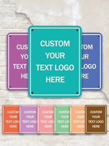 1Pc Custom Metal Sign With Personalized Text & Logo – Premium Weatherproof Aluminum, Multiple Color Options, Horizontal/Vertical Orientation, Unique Holiday Gift Idea For Christmas, New Year, Thanksgiving, Father's Day, Mother's Day – Perfect For Home, Office, Business, Or Outdoor Decor, Customizable For Any Occasion