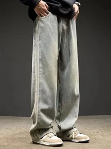 Jeans en denim printemps 2025 pour adolescents et jeunes garçons, pantalons droits décontractés pour enfants