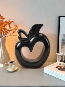 1pc Nordic Creative Apple Shaped Living Room Flower Arrangement Decoration, Ceramic Dried Flower Vase, Home Decoration, Foyer Tabletop Flower Ware Living Room Accessories Best Gifts