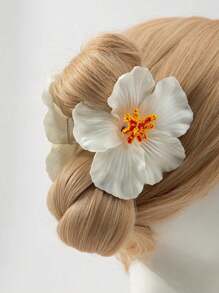 2 pièces Pinces à cheveux en acrylique style fleur pour femmes, pinces minimalistes et mode pour chignon, élégantes et délicates, conviennent pour la plage, les tenues de vacances, l'utilisation quotidienne