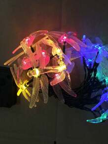 1 pièce Guirlande lumineuse solaire avec libellule et ciel étoilé, 20/50 lumières blanches chaudes. Décoration scintillante avec piles, 2 modes. Convient pour jardin, pelouse, Noël, fête, chambre, mariage, anniversaire.