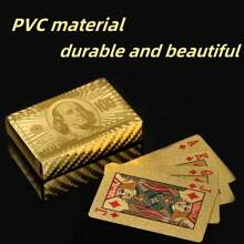One Piece, Gold Dollar PVC Playing Cards, Dollar Playing Cards, Creative Thickeners High-Grade Gold Playing Cards, Durable PVC Waterproof Party Game Cards, Reusable Playing Cards, Party Playing Cards, Home Playing Cards, Gifts For Dad, Gifts For Mom, Gifts For Friends - Multicolor - View 6