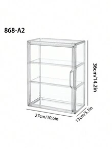 1pc Caixa de armazenamento de acrílico para exibição, organizador de mesa transparente com protetor de capa contra poeira, estatueta colecionável, boneca, armário de armazenamento de bloco de construção, organizador empilhável para quarto, sala de estar, escritório - Claro - Ver 15