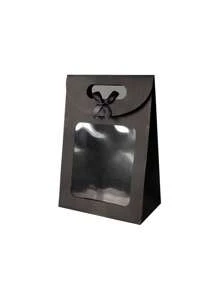 3 piezas de bolsas de regalo con ventana transparente, bolsas de regalo de papel kraft con asas, bolsas de regalo de papel pequeñas, bolsas de regalo transparentes con pequeña ventana transparente, adecuadas para regalos de fiesta de cumpleaños, recuerdos de boda, regalos de fiesta festiva, suministros corporativos - Multicolor - Ver 3