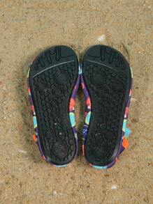 1 Pair Boys Black Dinosaur Rubber Anti-Slip Water Shoes For Beach, Soft Bottom Breathable Barefoot Shoes And Baby Walking Shoes - Blue - View 7