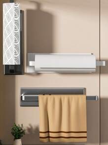 1 pieza Estantería de almacenamiento para baño, estantería de hierro montada en la pared, organizador de baño, apto para papel higiénico, tela, película de envoltura, tazas, cepillos, herramientas pequeñas, baño, refrigerador, puerta del gabinete, puerta del gabinete del baño, gabinete de vino