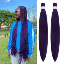 Regenbogen-Flechthaare, vorgedehnt, synthetisch, EZ-Flechthaare für knotenlose Zöpfe, Bohemien-Zöpfe, Mode-Festival, Rave-Party-Zöpfe