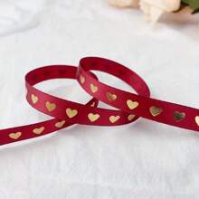 1cm 5 Yardas Cinta de satén con diseño de corazón para manualidades DIY, lazos, envoltura de regalos del Día de San Valentín, decoraciones de fiestas, bodas y Navidad - Multicolor - Ver 5