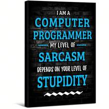 Sarcasm Level Depends On The Situation Large Wooden Framed Wall Art Home Decor Canvas Painting- For Bedroom, Bathroom, Living Room, Office, Kitchen, Holiday Gift- 1pc