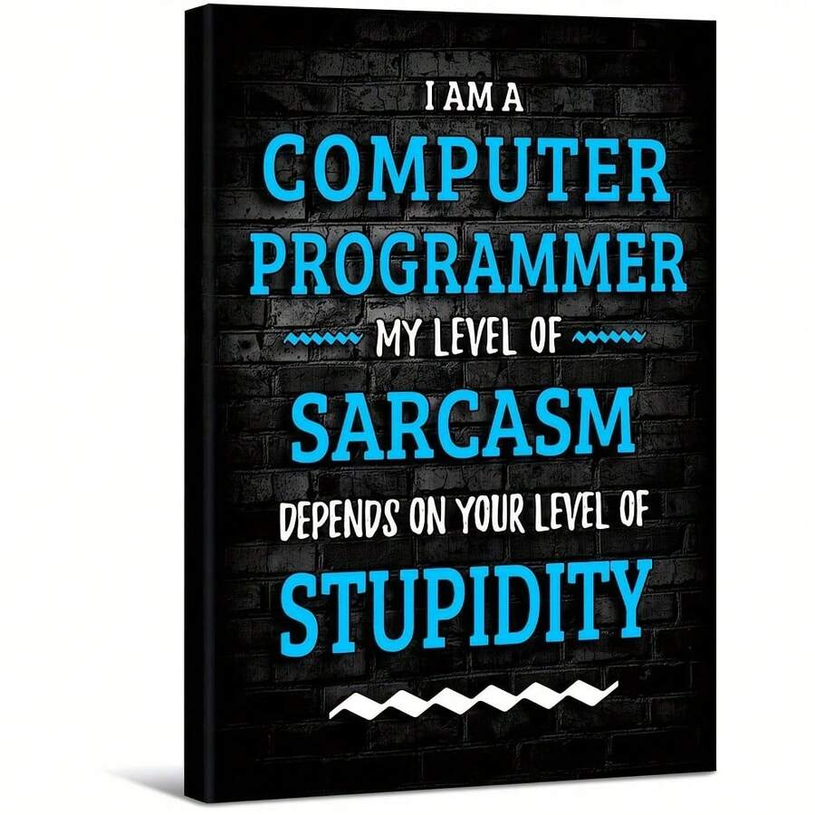 Sarcasm Level Depends On The Situation Large Wooden Framed Wall Art Home Decor Canvas Painting- For Bedroom, Bathroom, Living Room, Office, Kitchen, Holiday Gift- 1pc