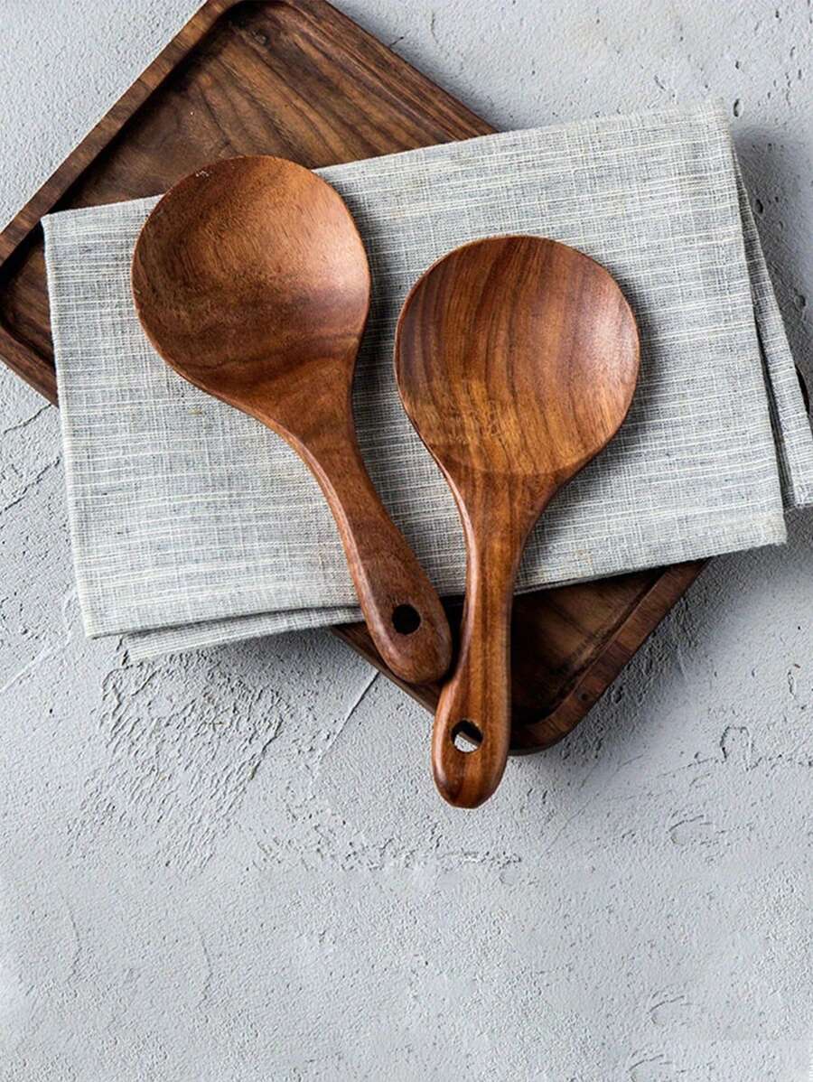 1 件红木饭勺、木勺、不粘锅铲、红木铲、厨房小工具、调味勺、小厨房勺、调味勺厨房配件 - 彩色 - 查看 1