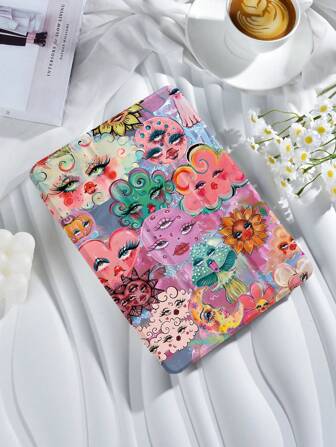 拼贴图案平板电脑保护壳，兼容 iPad Mini4/Mini5/Mini6/Air 5th Gen2022，兼容三星 Galaxy Tab A9 Plus 10.95 英寸，兼容华为 MatePad 10.4 英寸/Tab，带笔架/防摔/自动睡眠/唤醒盖