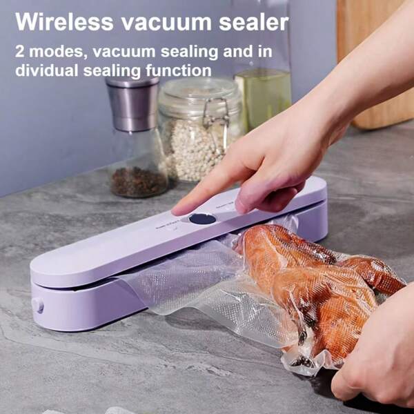 RAF Vacuum Sealer, Portable Automatic Vacuum Sealer, Kitchen Food Preservation, Vacuum Bag, Suitable For Dry And Wet Food Preservation And Snack Bag Sealing At Home, Wireless Vacuum Sealer, Outdoor Camping/Picnic Use.Kitchen Appliances,