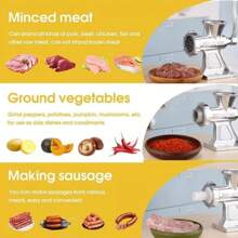 Small Heavy Duty Meat Grinder Mincer Stuffer Manual Sausage Filler Sauce Maker Machine - 銀色 - 查看 6