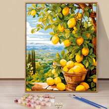成人初學者數字油畫套裝，40 X 50 cm / 16 X 20 英吋，無框畫布，簡易 DIY 壓克力繪畫組，含畫筆與顏料，居家裝飾禮物，生日與聖誕佳禮 - 黃色 - 查看 2