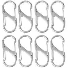 Móc khóa Carabiner kim loại 8/12 chiếc, kẹp hợp kim hình chữ S, thích hợp cho cắm trại ngoài trời, đi bộ đường dài, du lịch - Khóa hợp kim hình chữ S - Xem 16