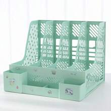 Multi-Color File Rack Folder Storage Box Desktop File Box Multi-Functional File Basket Multi-Layer Shelf Office Bookshelf - Purple - View 6