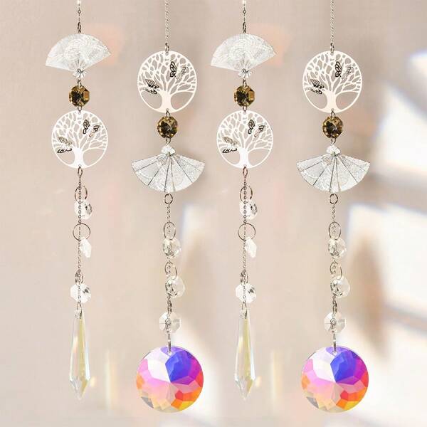 1 stuk Tree of Life Crystal Garden Suncatcher Hangende kristallen ornament voor raam Regenboogmaker Prisma's Woondecoratie Zonnevanger Cadeau-idee voor moeder Vrienden Oma