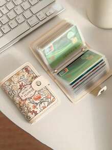 1pc Floral With Multiple Card Slots Delicate Design Large Capacity Compact Size Suitable For Driver's License Cards And Other Documents Thin Lightweight Zipper Card Cash Portable Card Holder Card Holder Wallet Business Card Holder Credit Card Holder Card Holder Women Photocard Holder For Women Wallet Mini Wallet Purse Wallet Card Wallet