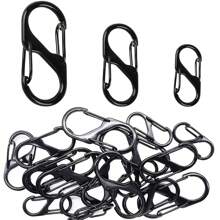 Móc khóa Carabiner kim loại 8/12 chiếc, kẹp hợp kim hình chữ S, thích hợp cho cắm trại ngoài trời, đi bộ đường dài, du lịch - Khóa hợp kim hình chữ S - Xem 3