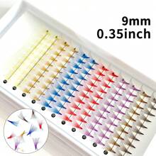 120 piezas de pestañas postizas curvas en colores surtidos, con aspecto natural y sin raíz de estilo de piel de marta, de 9-14 mm, pestañas reutilizables en azul/morado/rosa/verde