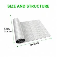 2X Large 500x60cm Aluminum Foil Reflective Insulation Pad Roll Bubble Radiator Heat Energy Saver Heat Protection Waterproof Sound Deadening - Silver - View 4